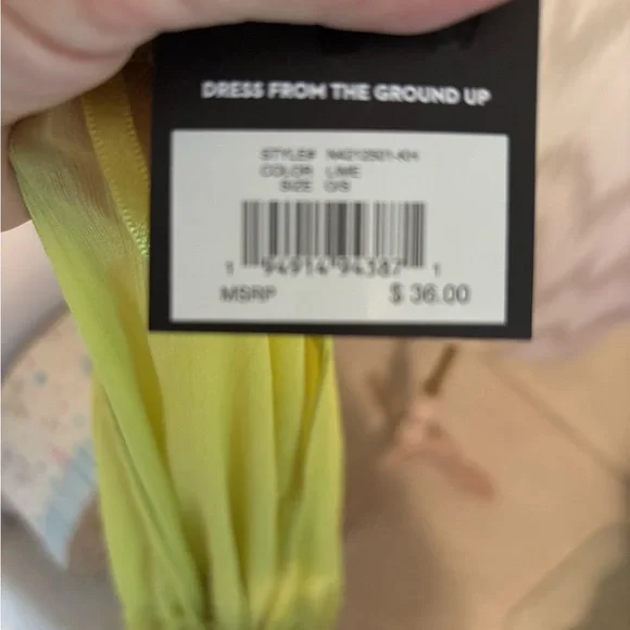 Nine West one size NWT $36 lime Sheer Kimono with Pom Pom Trim fun beach cover - Picture 4 of 11